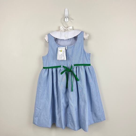 Florence Eiseman Junior Cord Dress with Flowers Blue 4T NWT - Picture 5 of 9
